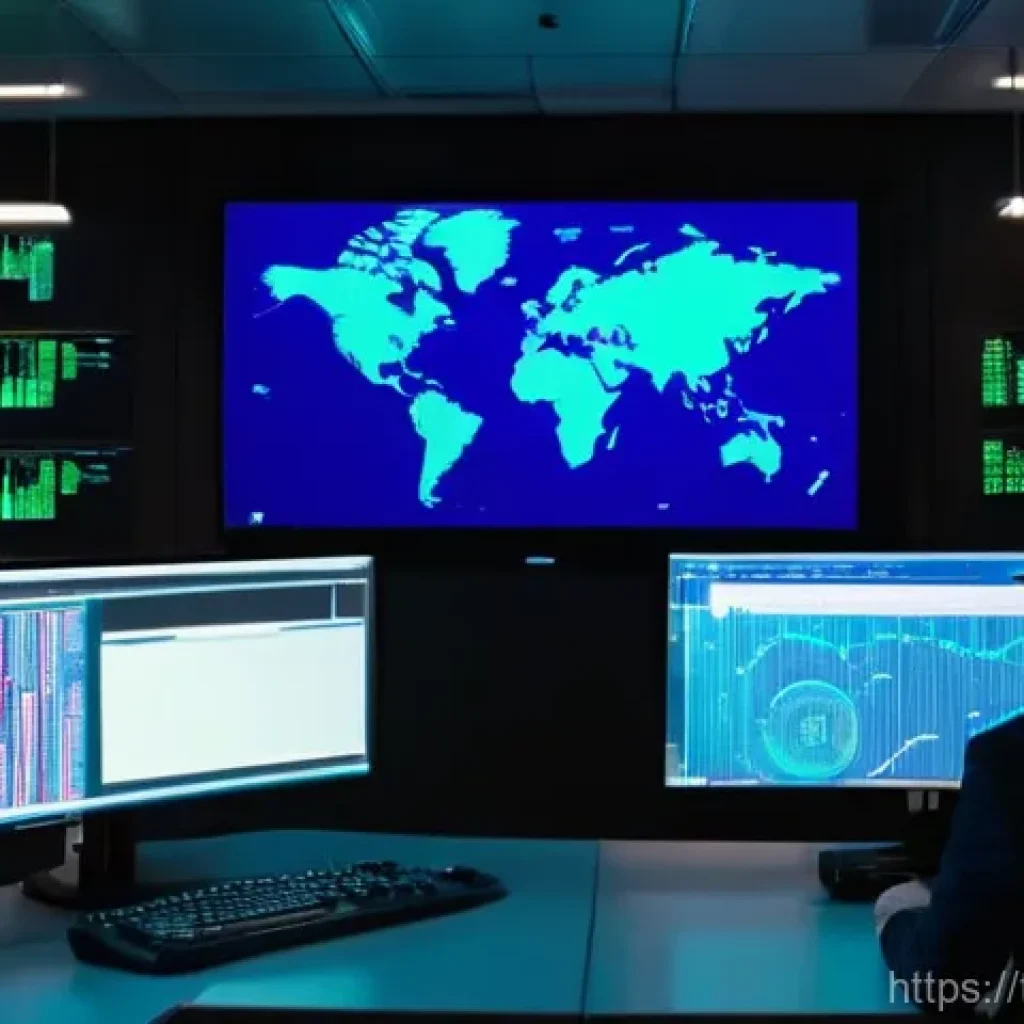 보안관제센터 일상업무 사례 - **Prompt:** A diverse team of cybersecurity analysts, dressed in smart casual attire, intensely focu...