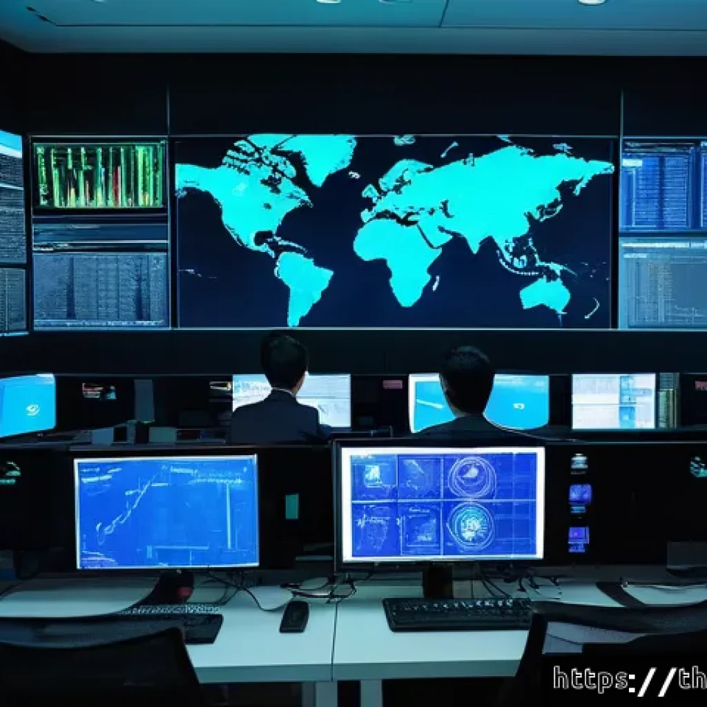 보안관제센터 운영 리스크 관리 - A modern corporate cybersecurity operations center in Bangkok, Thailand, with a diverse team of IT p...