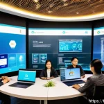Home 18 보안관제센터 자격증 비교 CISSP CISM CEH 등 - A professional office scene in Bangkok featuring a diverse group of Thai cybersecurity specialists c...